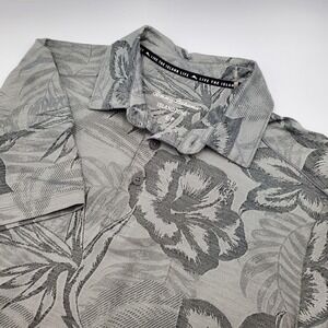 Tommy Bahama IslandZone Mens Gray Floral Short Sleeve Polo Shirt S/P